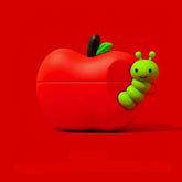 3″ Red Silicone AirPods Case - Apple Theme with Cartoon Pendant